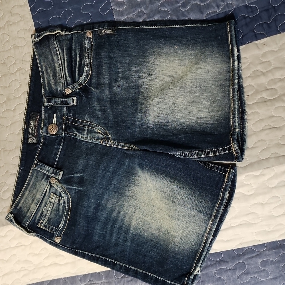 Silver MidRise Shorts